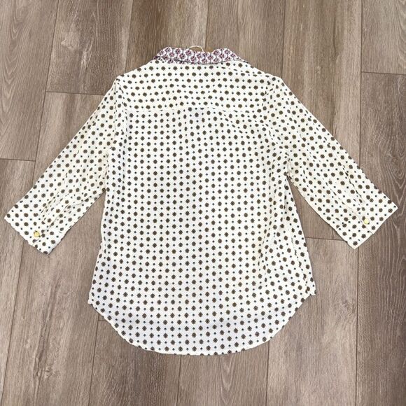 NWT Boutique Mixed Print Pattern Boho Button Down Blouse Womens Size Small S - Picture 7 of 12